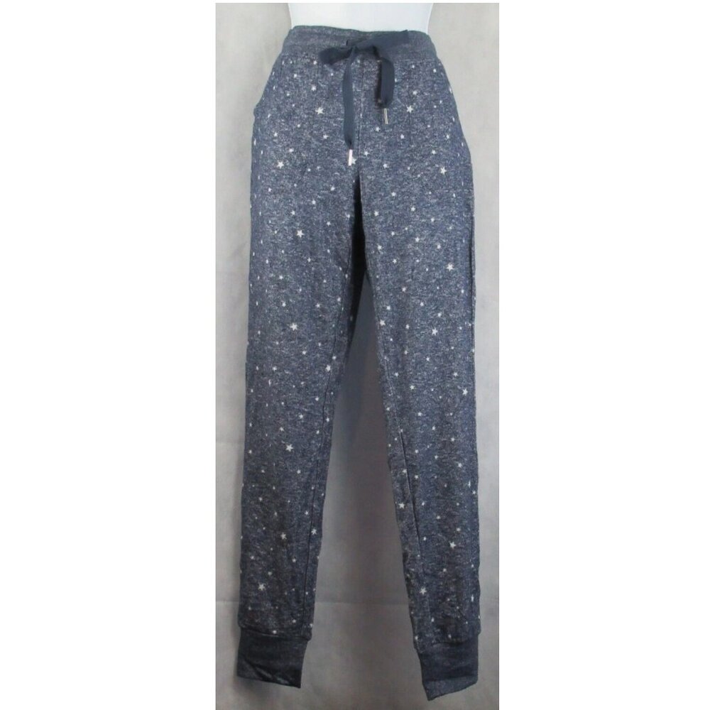 Alfani Women's Hacci Knit Jogger Lounge Pajama Pants, Blue With Stars, XXL